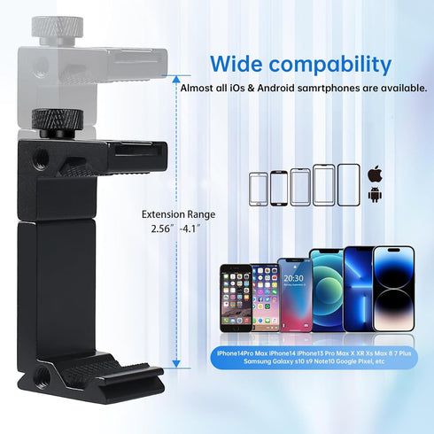 Universal Compound Bow Phone Holder Aluminum Alloy Smartphone Mount for Archery Hunting - Instant Photo and Video Recorder...